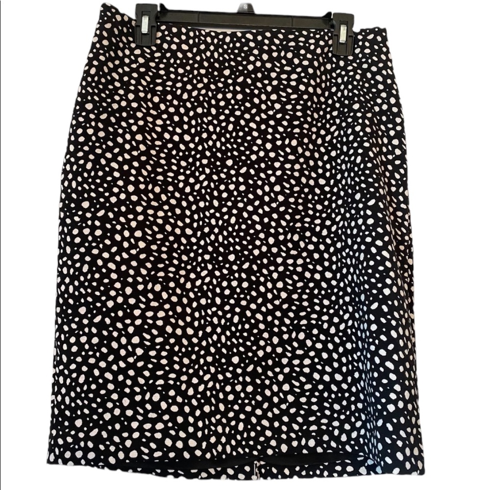 Talbots Black and White Dotted Lined Skirt